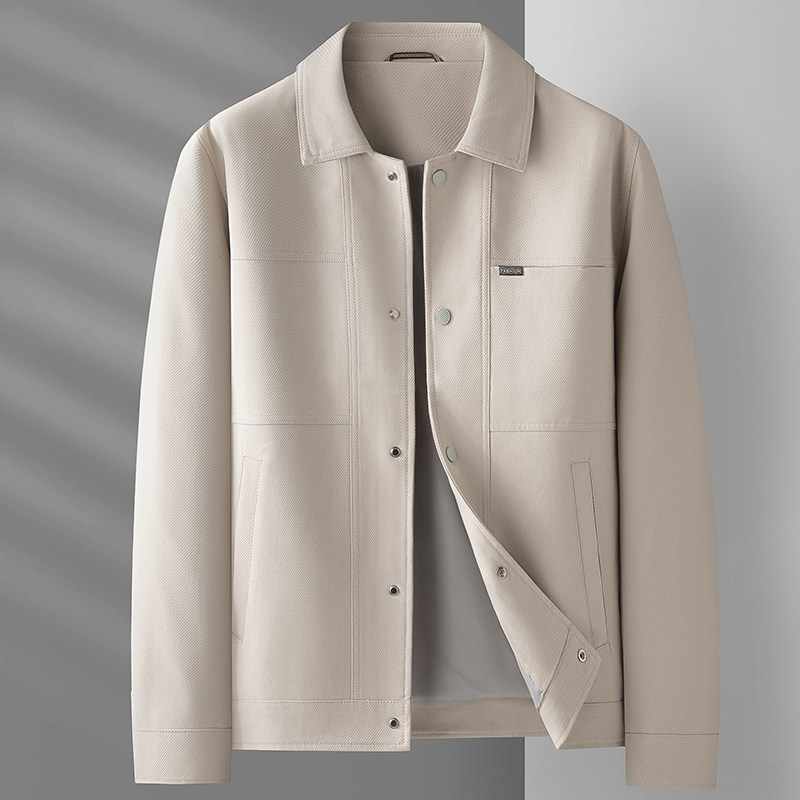 青年秋季休闲外套男士夹克春秋款短款工装翻领通勤男装秋冬季上衣