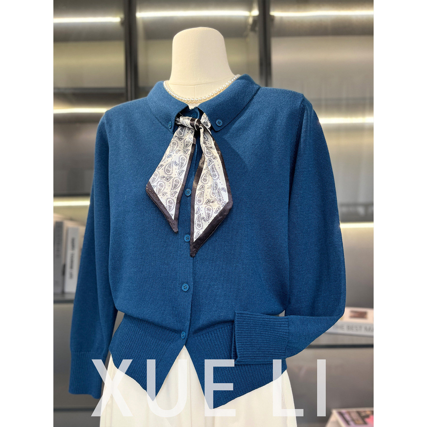 洋气妈妈秋装针织小开衫中年女装2025新款中老年秋冬翻领长袖